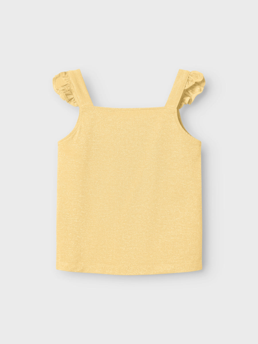 Tanktop voor meisjes van Name it met glitter en ruches