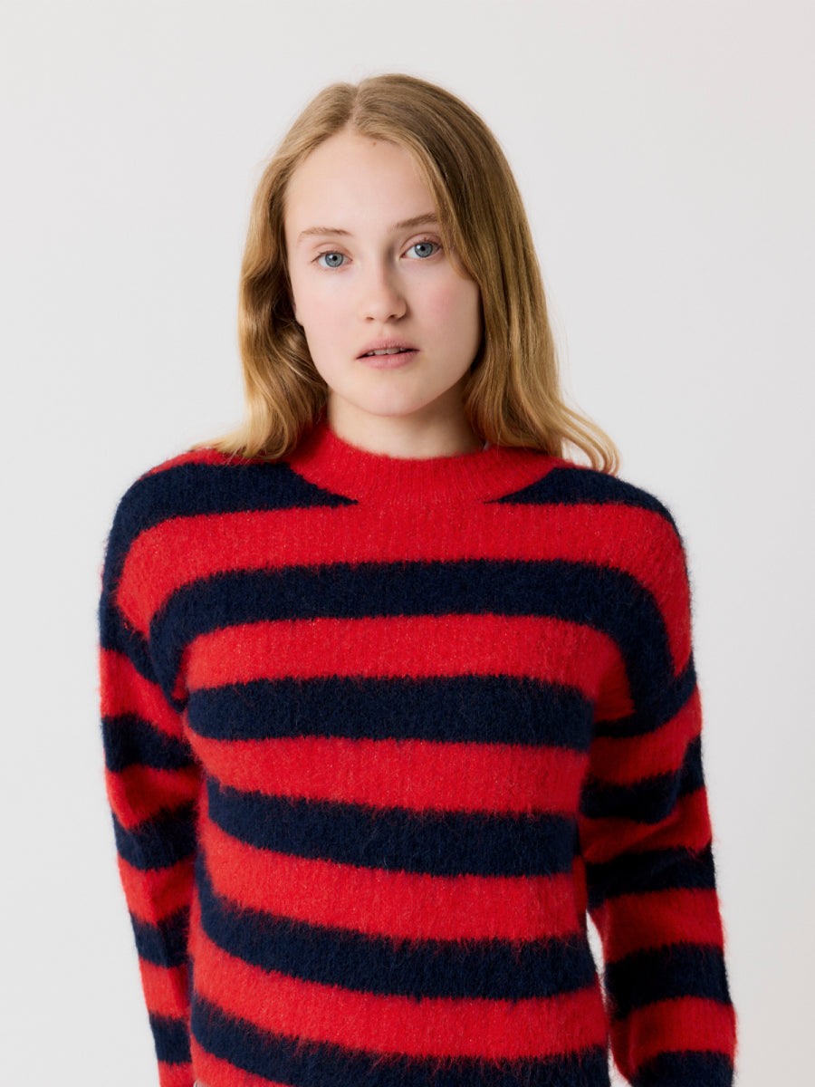 Trui van LMTD voor meisjes van zachte stof met rood en zwart