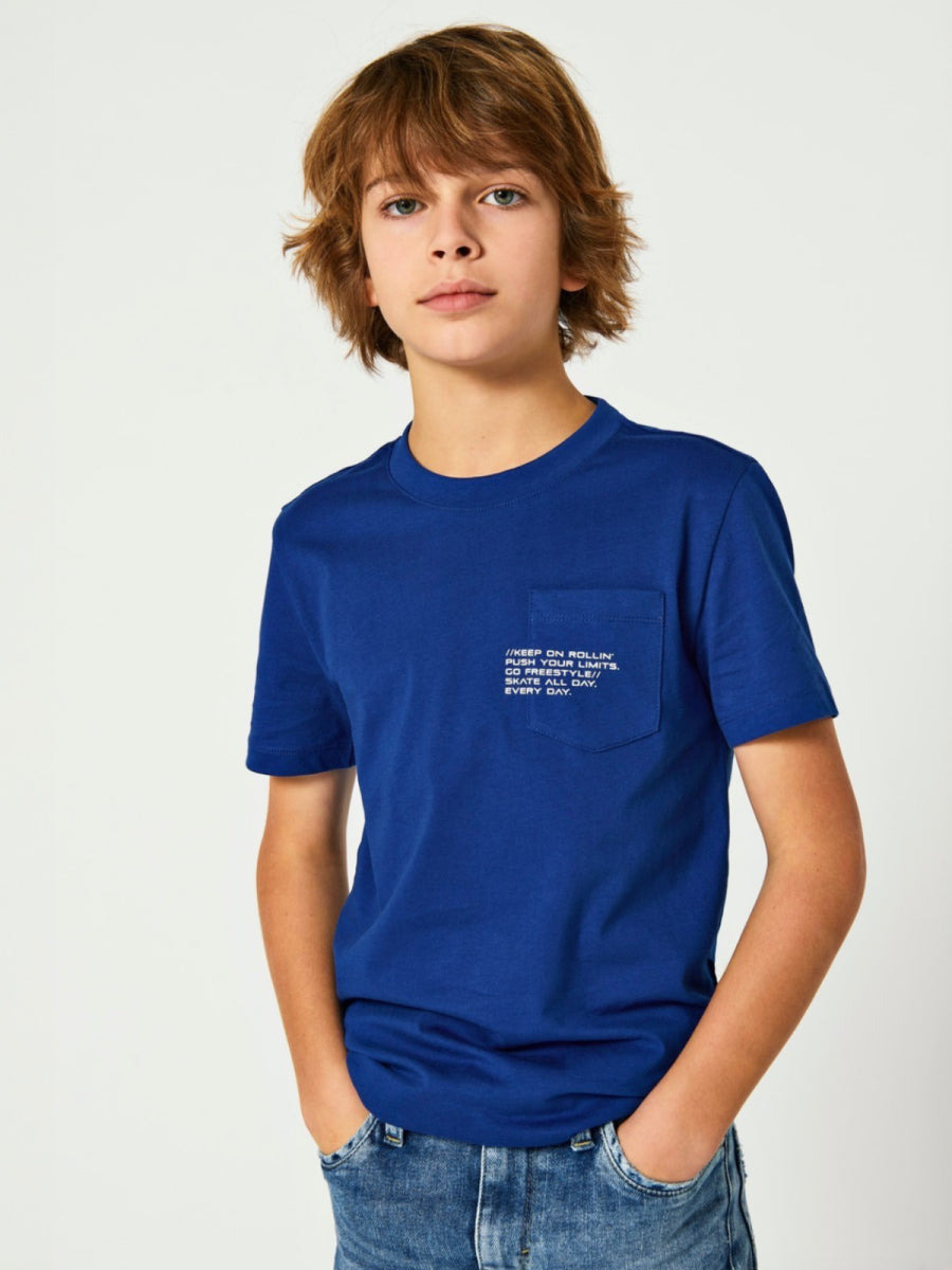 T-shirt van Kids ONLY in het blauw voor jongens
