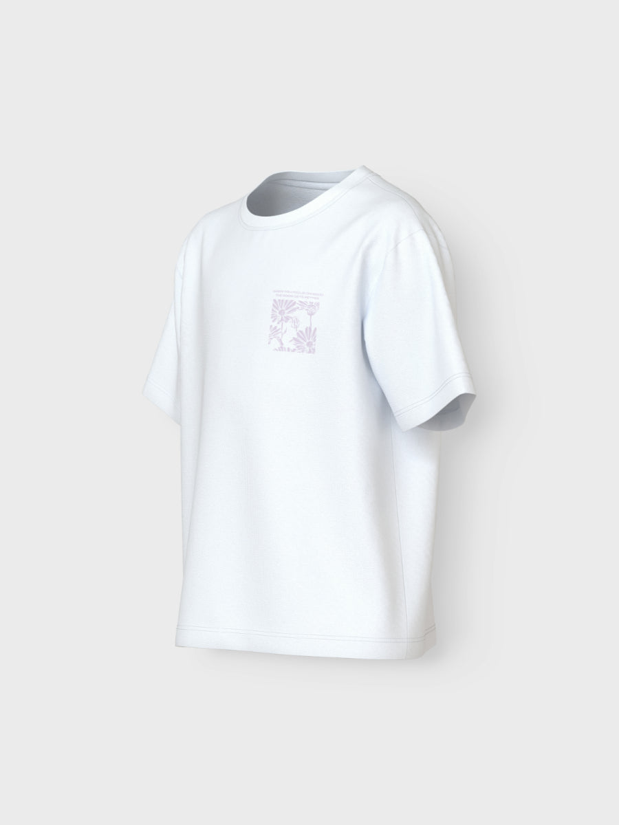 shirt voor meisjes van Name it in het wit met rugprint